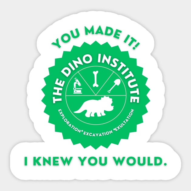 The Dino Institute - Dinosaur Sticker by sjames90